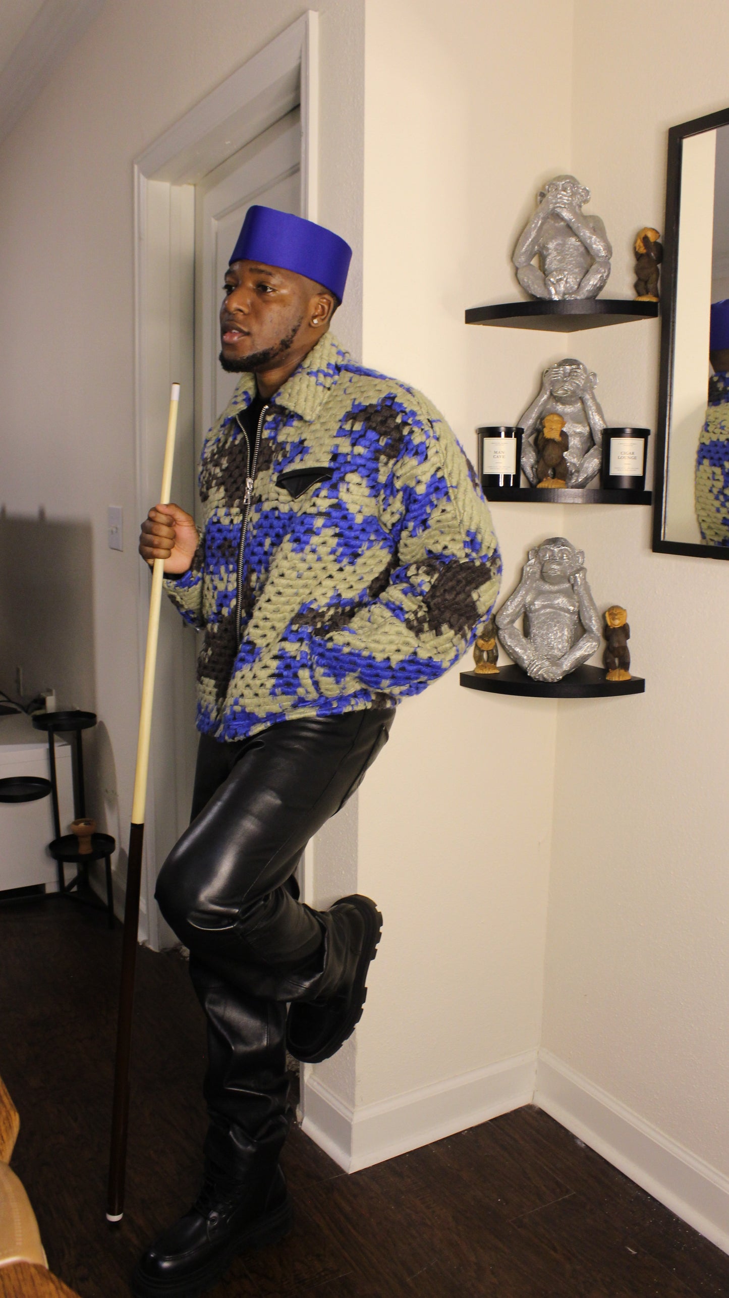 Royal Blue Satin Original Oga Faaji Crown