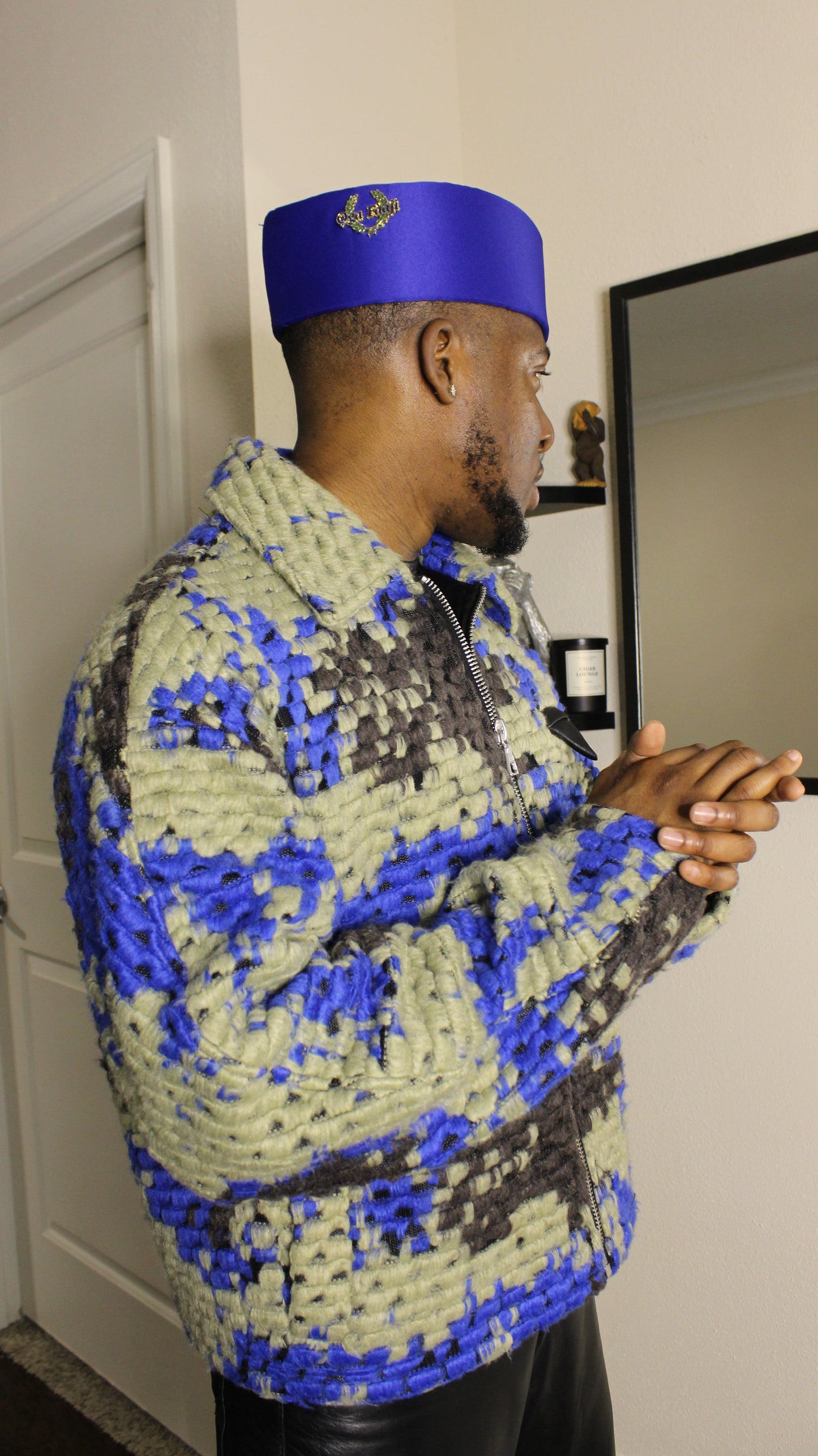 Royal Blue Satin Original Oga Faaji Crown