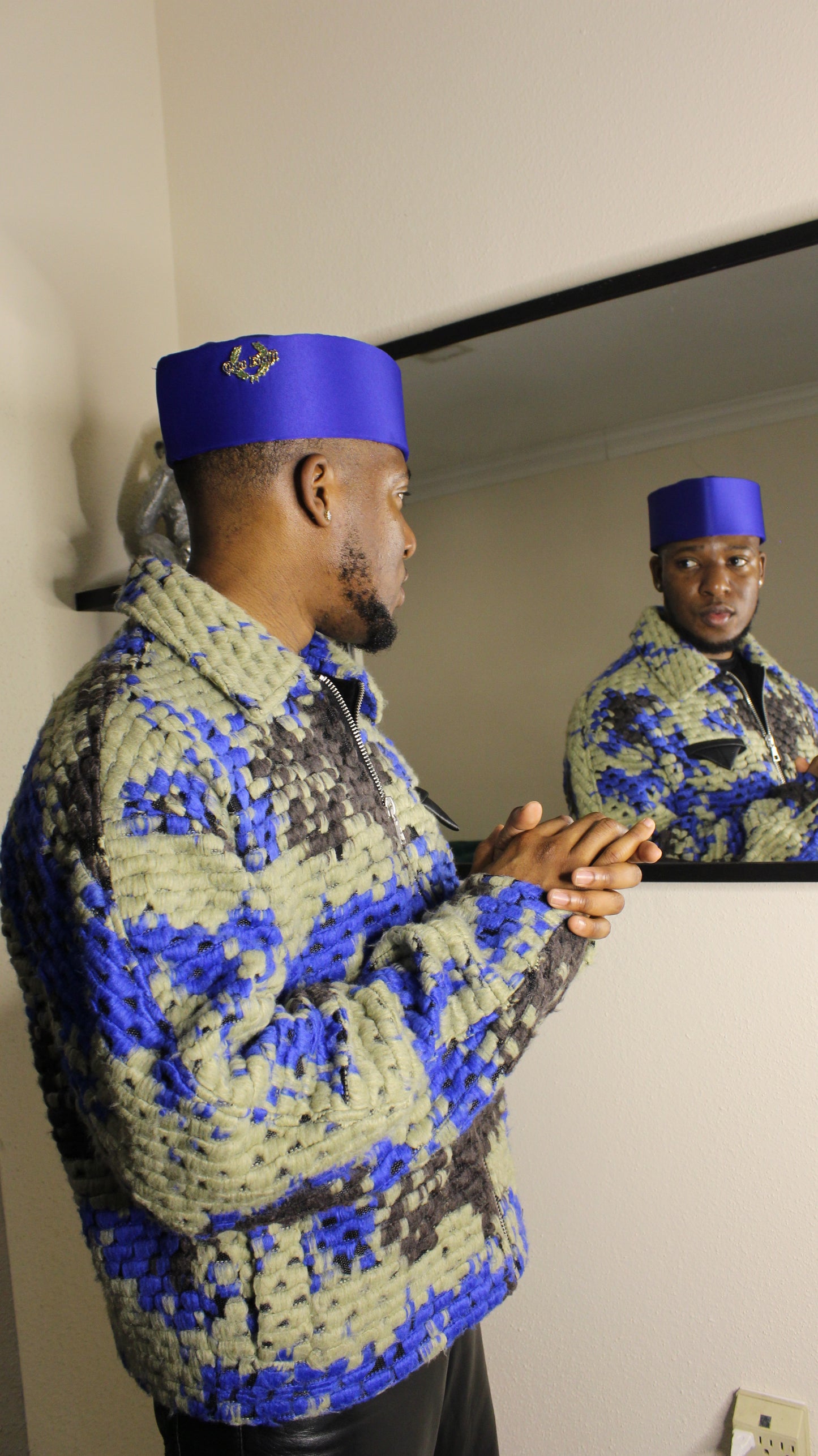Royal Blue Satin Original Oga Faaji Crown