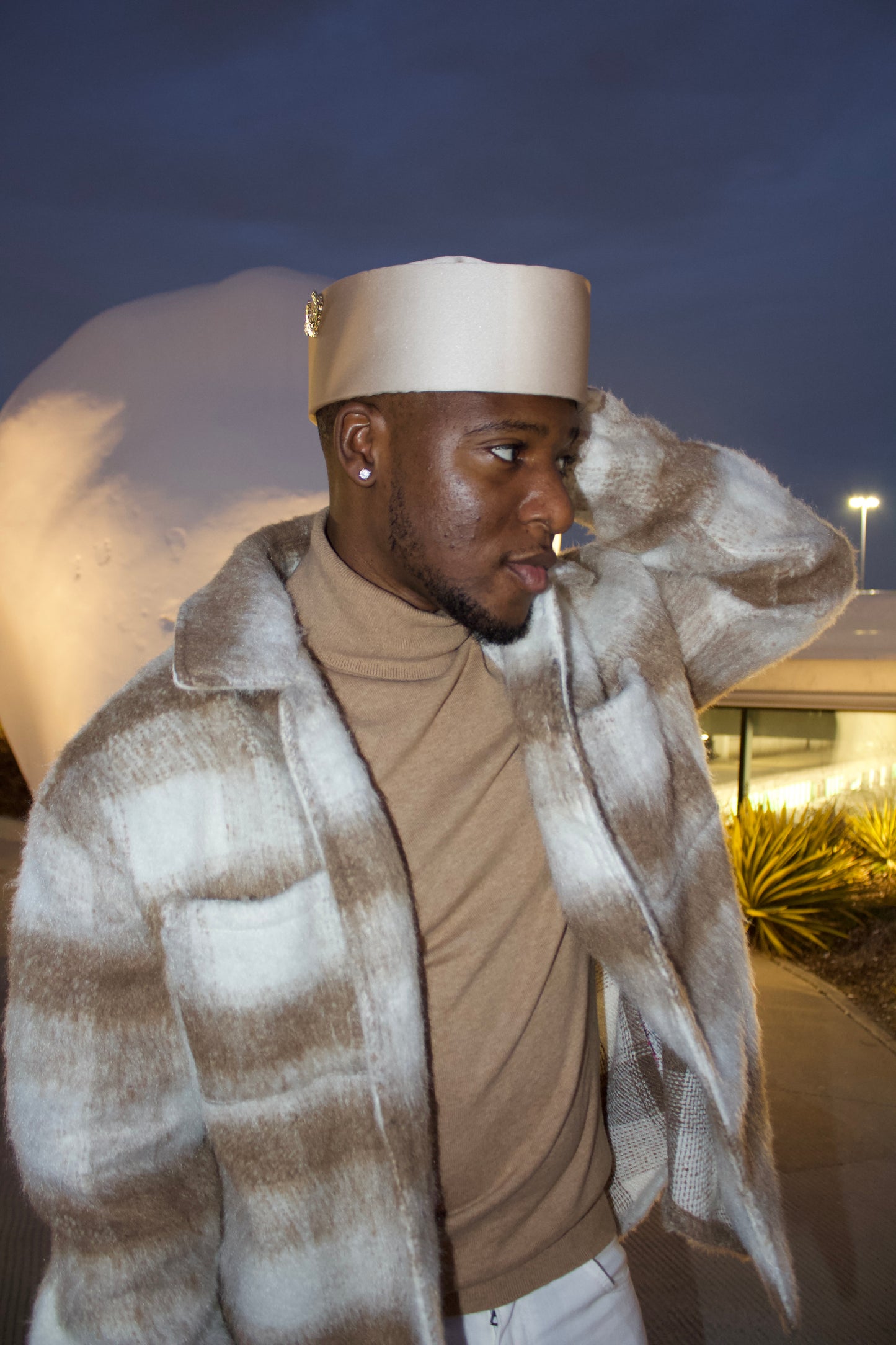 Beige Satin Original Oga Faaji Crown