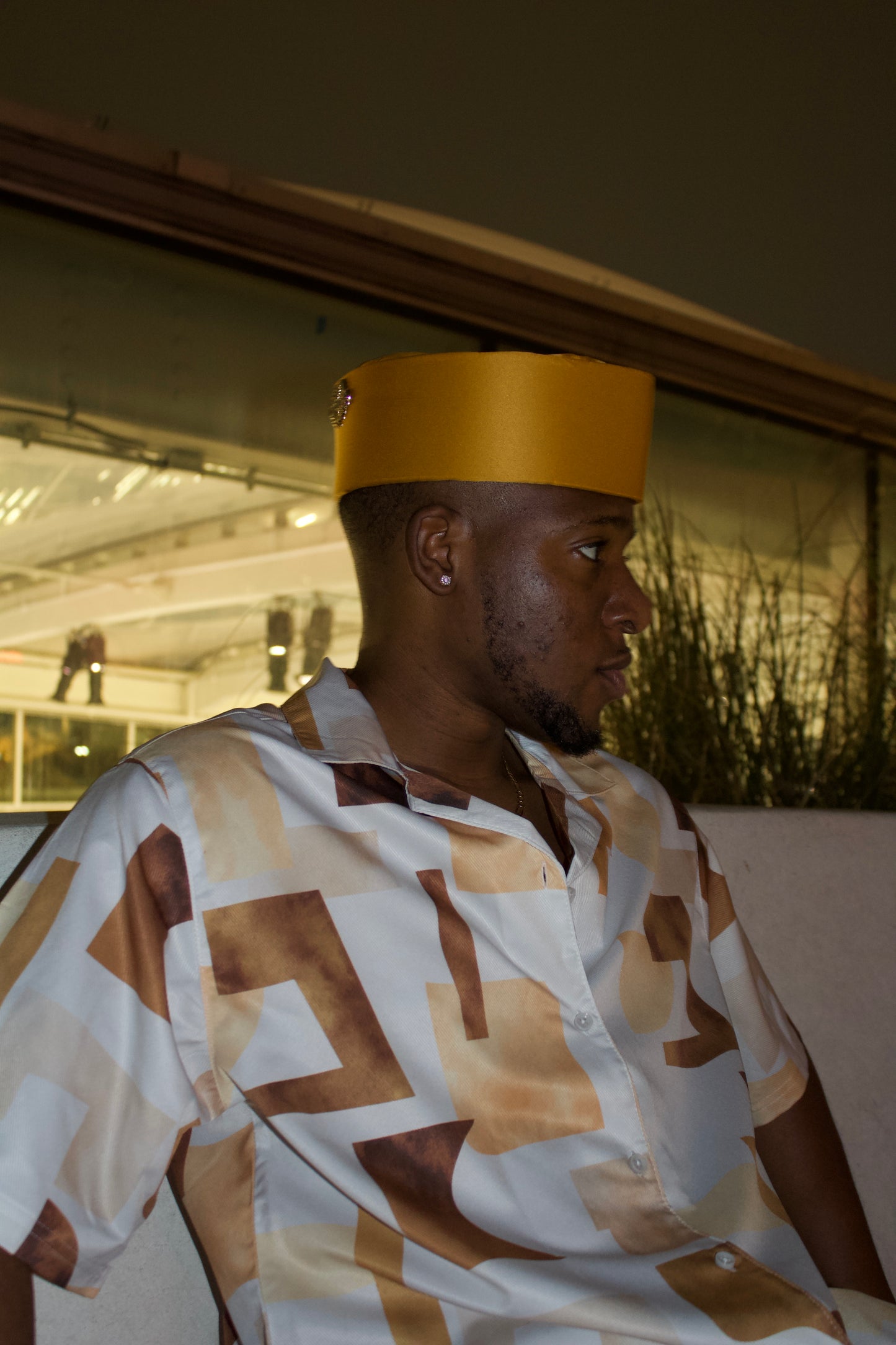 Mustard Gold Satin Original Oga Faaji Crown