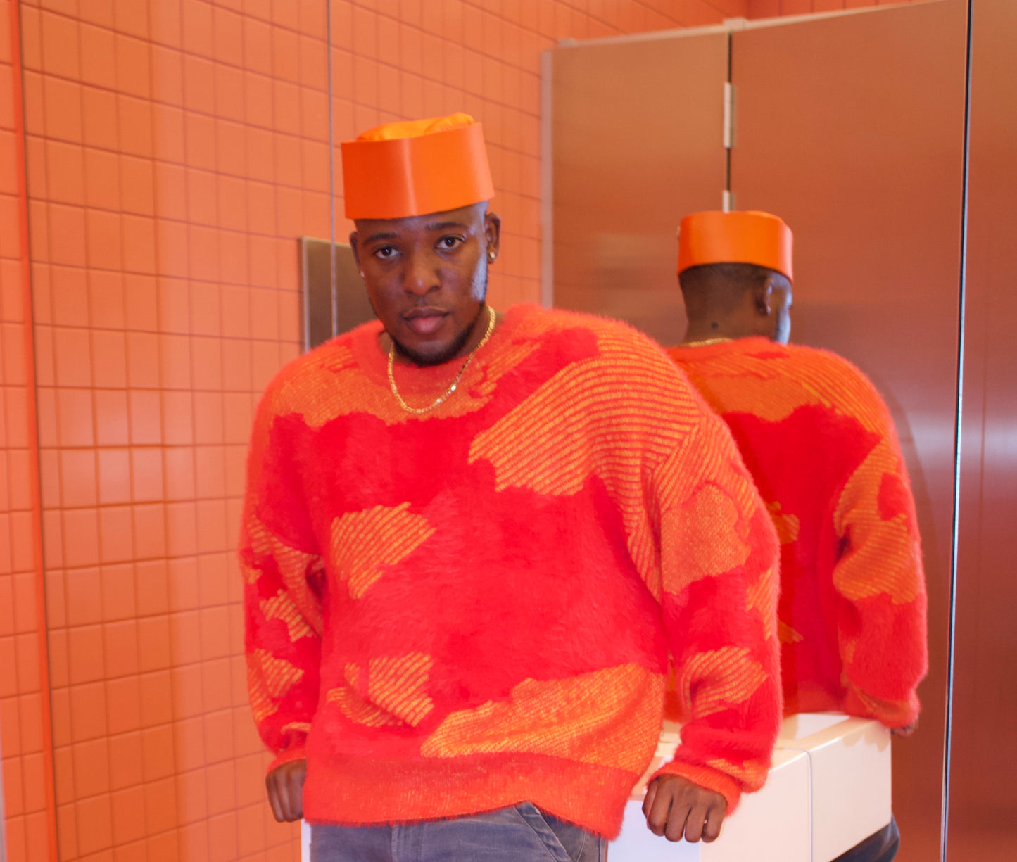 Orange Satin Original Oga Faaji Crown