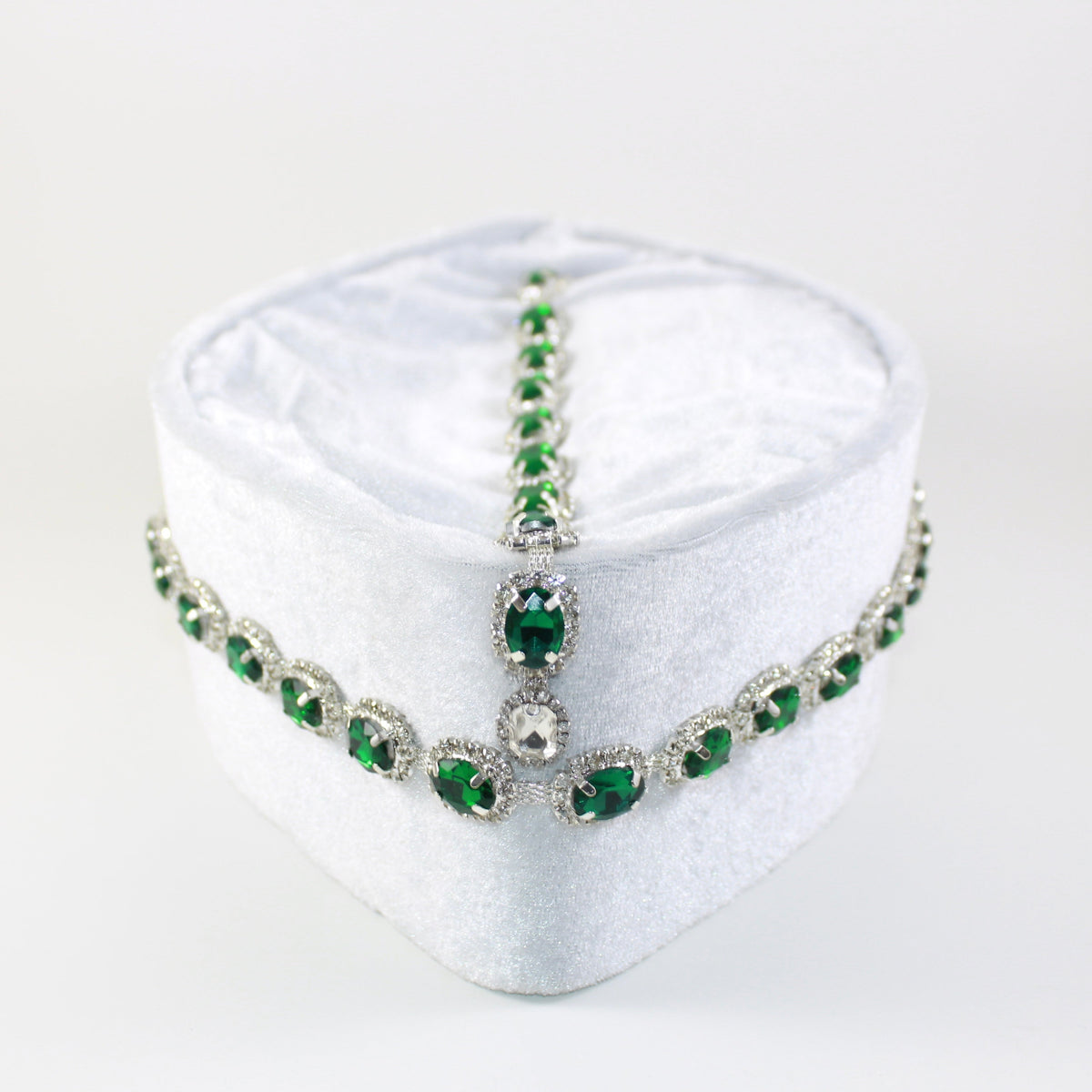White & Emerald Crystal Oga Faaji Crown