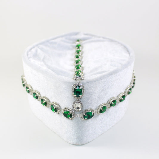 White & Emerald Crystal Oga Faaji Crown