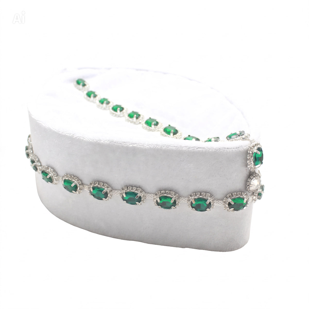 White & Emerald Crystal Oga Faaji Crown