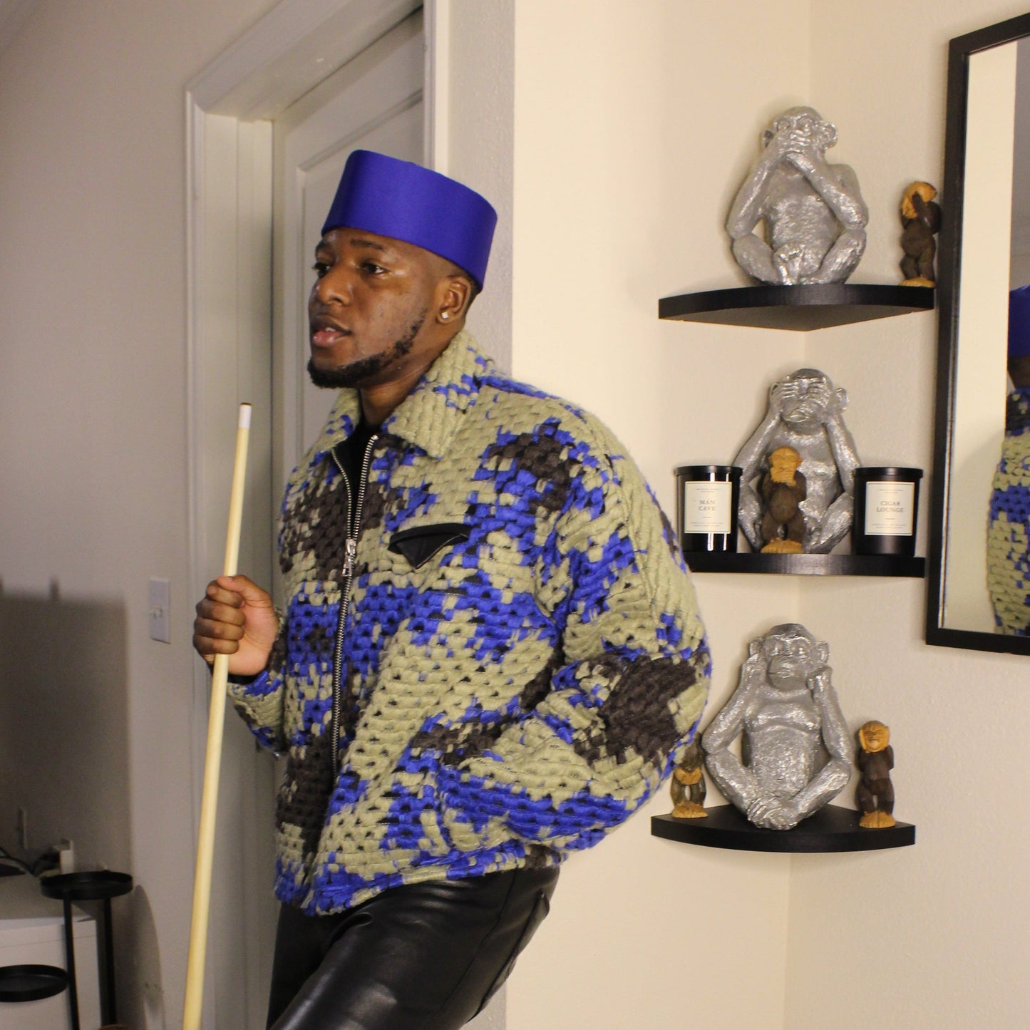 Royal Blue Satin Original Oga Faaji Crown